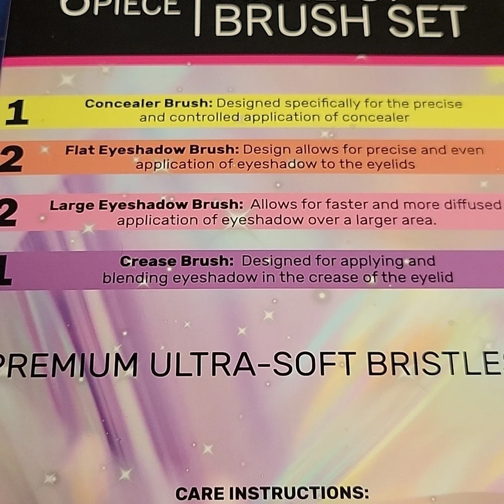 Beauty Set 6-Piece Makeup Ultra Soft Brush Set - Multicolor New Sealed Box